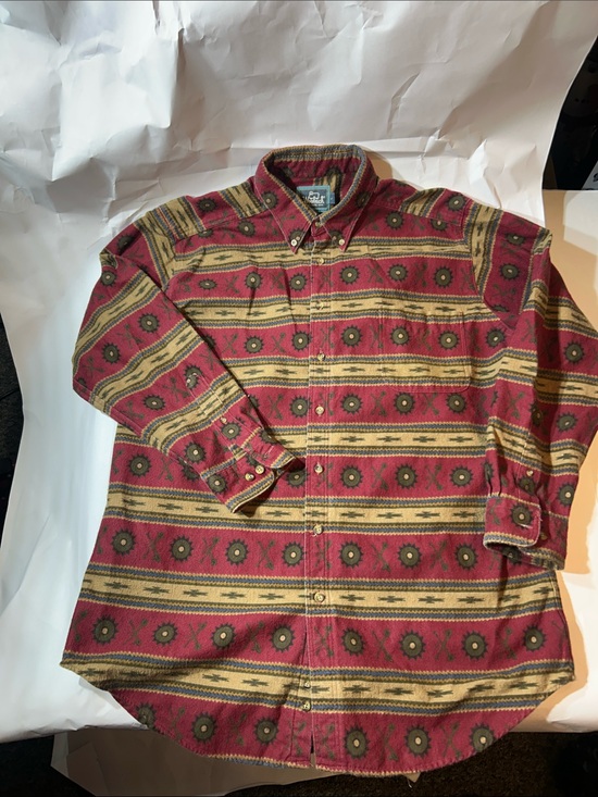 Woolrich Other - Vintage Woolrich Red, Tan & Green Patterned Button-Down Shirt - Long Sleeve